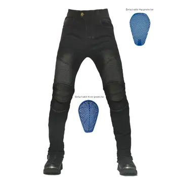

VOLERO Classic Motorcycle Jeans Drop Resistance Slim Denim Cycling Riding Pants Motocross Off-road Pants with velvet for winter