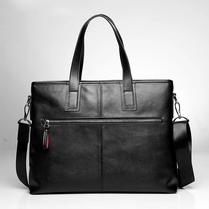 2023 New Men's Briefcase Genuine Leather Male Bags High Quality Fashion Laptop Briefcase Bag Large Shoulder Bag For Men Totes 3