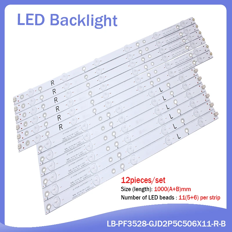 1set=12pcs Led backlight for LE50D1452 T5002S 50PFF3655/T3 LD50V02S LB-PF3528-GJD2P5C506X11-R/L-H/B 6leds+5leds | Компьютеры и офис