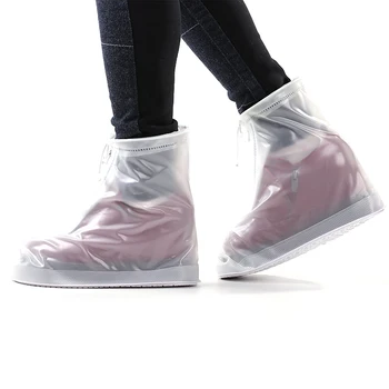 

Japan 1 pair Waterproof Protector Shoes Boot Cover Unisex Zipper Rain Shoe Covers High-Top Anti-Slip Rain Shoes Cases