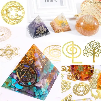

10pcs Resin Silicone Mold Filling Gold color Six Pointed Star Organ Tower Copper Sticker Making Craft DIY Jewelry Accessories