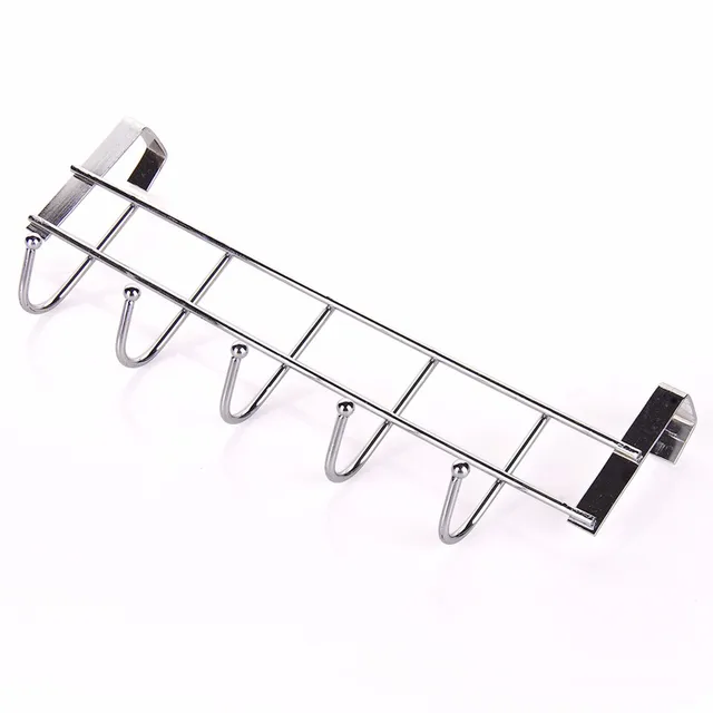 5 Hooks Clothing Coat Towel Hanger Rack Holder Shelf Over Door Home Bathroom Kitchen Hat Organizer