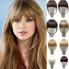 Fibra de alta temperatura do cabelo sintético puro frente falsa franja fina тупой зажим em franja pecha para as mulheres Liuhai