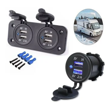 

Dustproof USB Socket Waterproof Covers Motorhome 4-USB Charging Durable