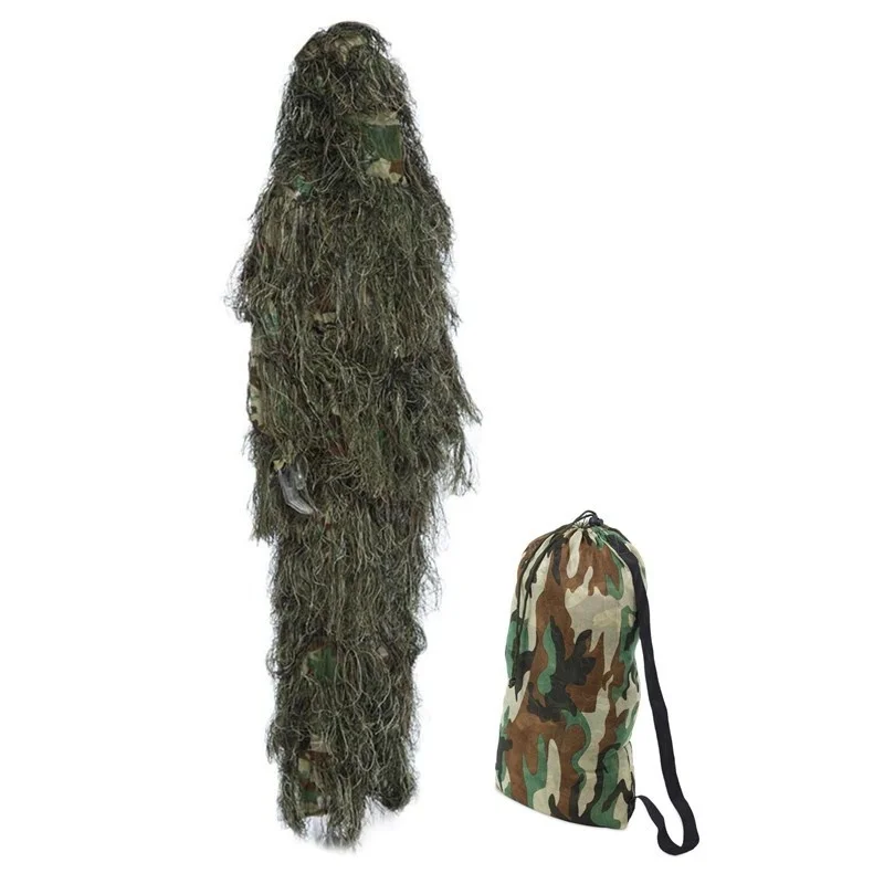 Тактическая охотничья одежда Ghillie костюм военная армейская 3D камуфляжная одежда для снайперского прицела крепление птичий скрытие уличная стрельба - Color: 2