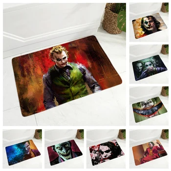 

HD Horror Clown Joker Floor Mat for Dining Hall Bedroom Decor Door Mat Non-Slip Dining Room Doormat Soft Flannel Carpet 40x60CM