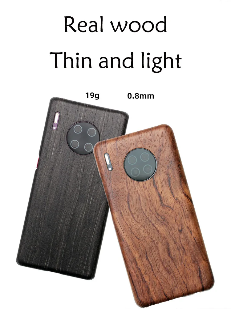 Natural Wooden phone case FOR Huawei Mate 30 Pro Mate30 case cover Walnut black ice wood Rosewood