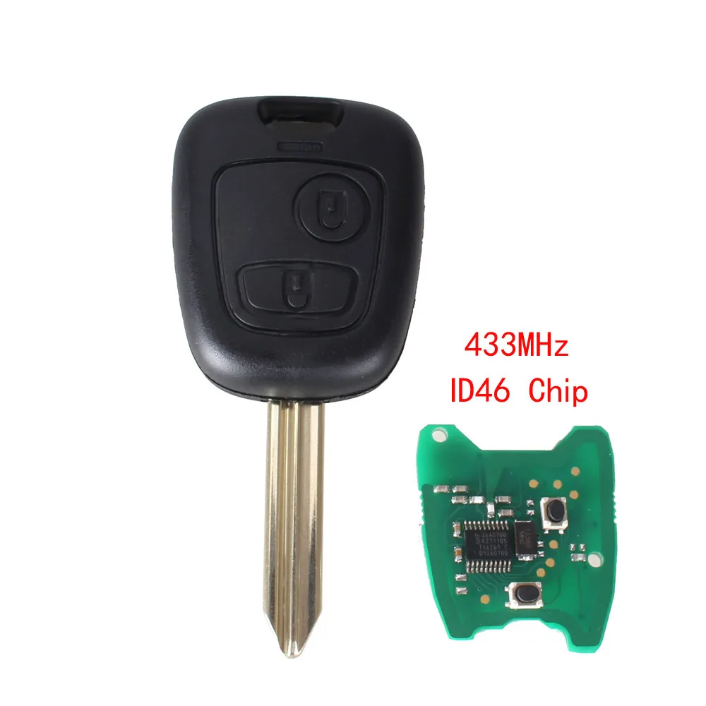 KEYYOU 2 кнопки спросить дистанционного брелок контроллер для PEUGEOT 206 307 партнер Citroen C1 C3 433 МГц с PCF7961 чипа - Количество кнопок: 4 Кнопки