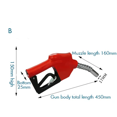 B 1/2 ''3/4'' Автоматическая Топливная форсунка автоматическое отключение дизельного керосина биодизельного топлива заправка форсунки инжектор из нержавеющей стали - Цвет: B