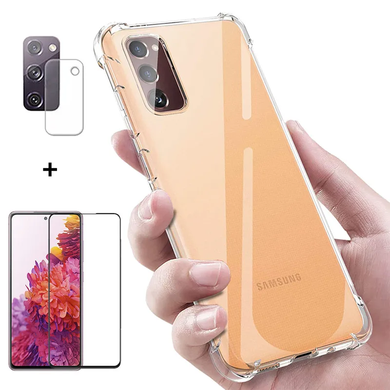 hooi Verplaatsing Kijkgat Samsung Galaxy s20 fe 4g case Transparante telefoonhoesjes samsung s20fe  Case + Glas, originele Shockproof Airbag Bumper Cover hoesje samsung s20 fe  Case S20fe S 20 FE Silicone hoesjes|Telefoonbumper| - AliExpress