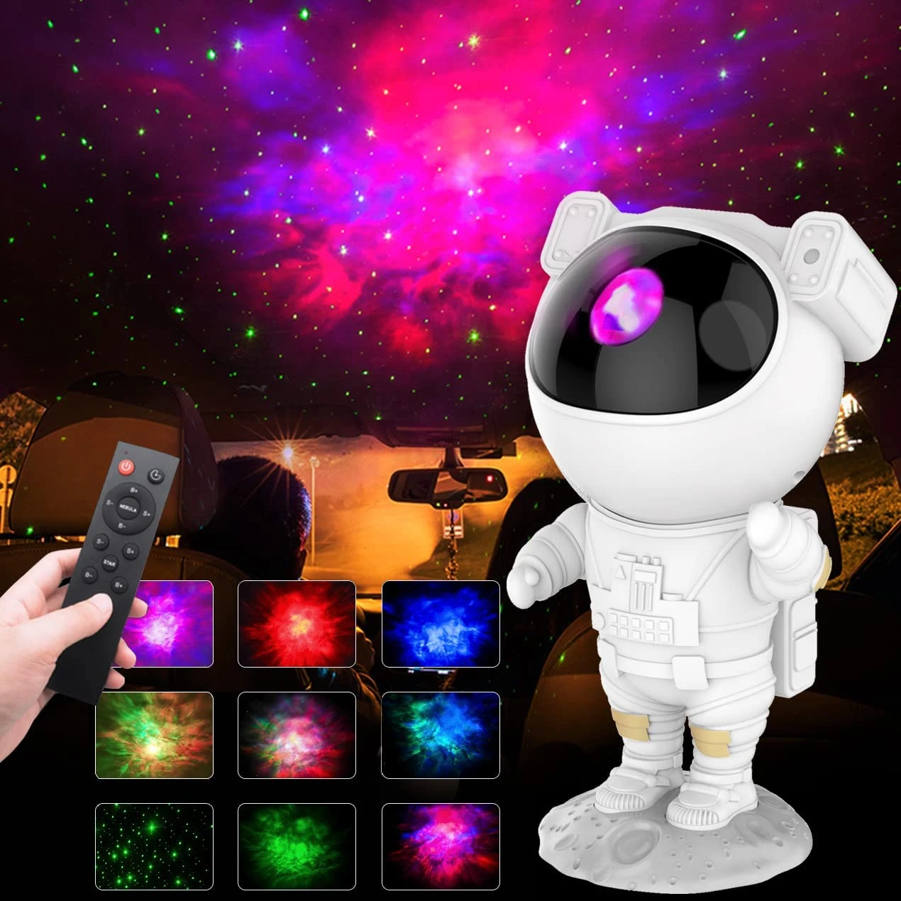 Kids Star Projector Night Light with Remote Control 360°Adjustable Design Astronaut Nebula Galaxy Lighting for Children Adults night lamp