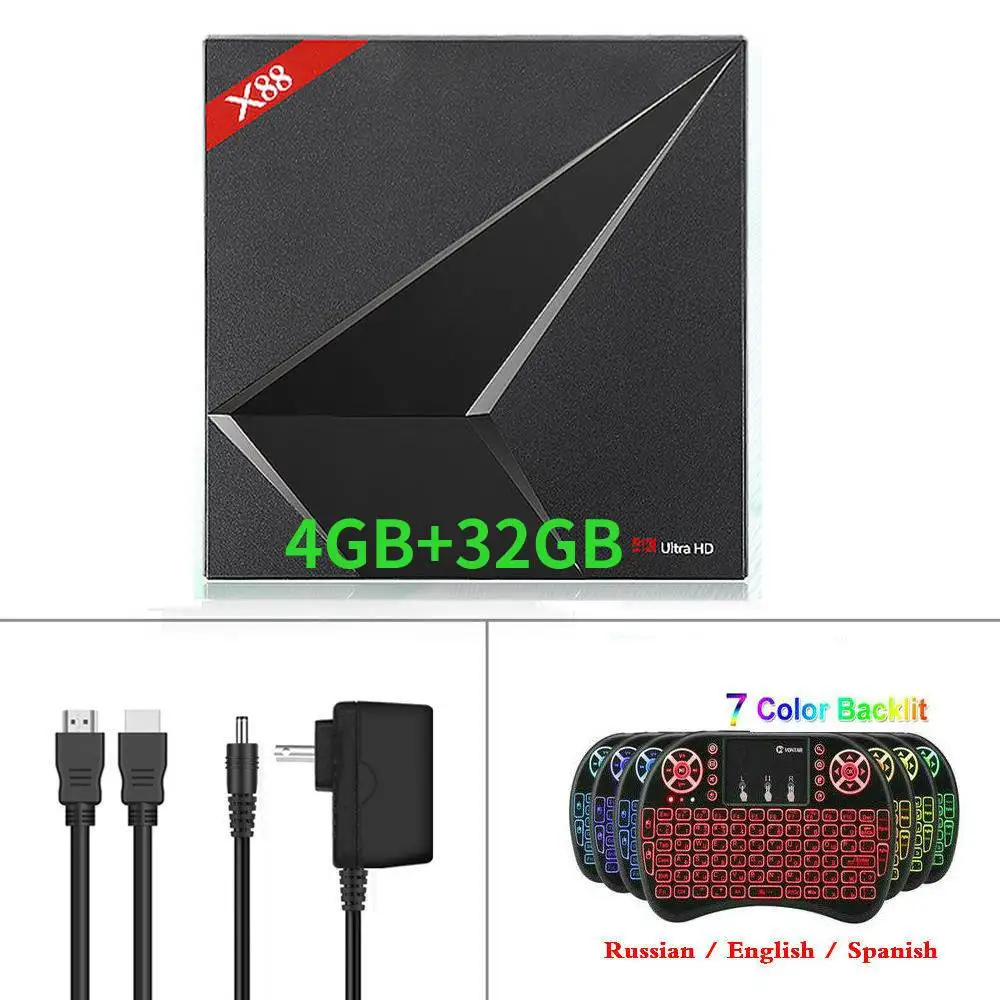 4 Гб ram 64 Гб rom X88 Max Plus 4K Smart Android 9,0 tv BOX 2,4G/5G Dual Wifi BT type-c 4GB32GB X88 MAX медиаплеер телеприставка - Цвет: 4G32G Backlit i8