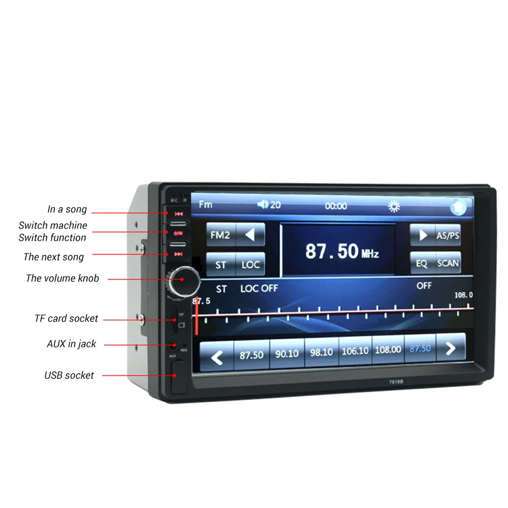 Автомобильный MP5 автомобильный медиаплеер двойной Dins USB Bluetooth аудио Радио Multimidia 12