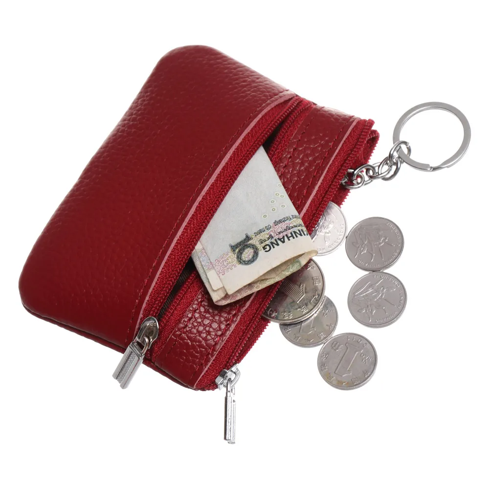 

1PC Fashion Unisex Leather Coin Purse Wallet Multi Functional Zipper Coin Purse Card Wallet Pouch Key Holder