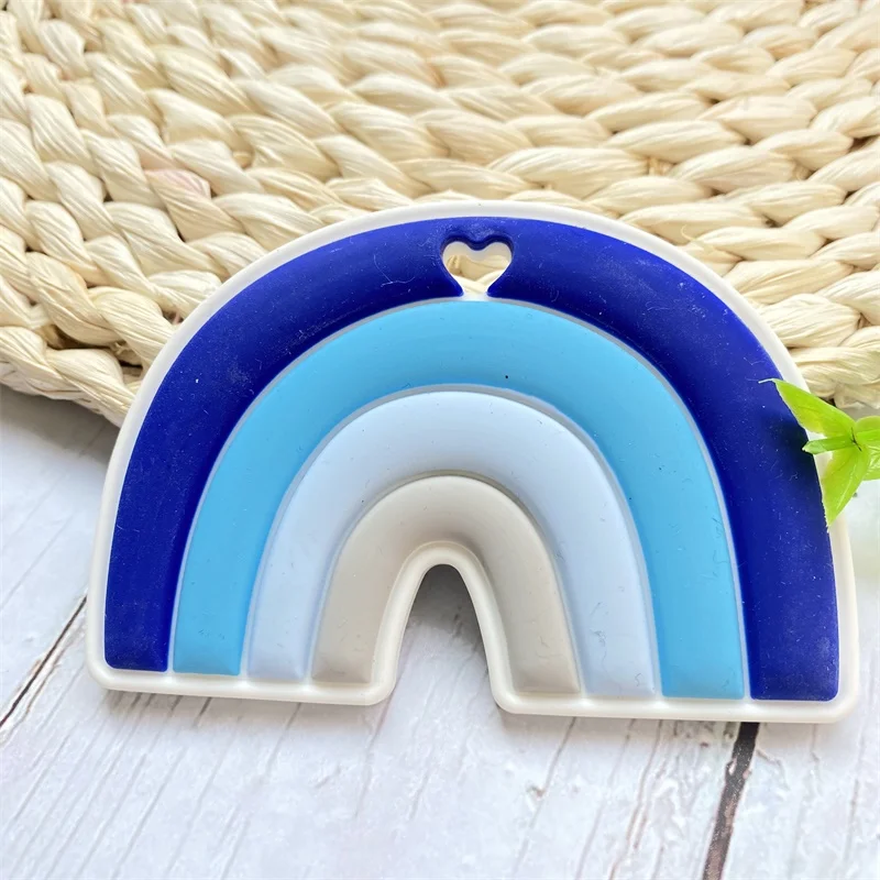5/10pcsBPA Free Silicone Teethers Rainbow Cartoon Shape Tiny Rod Food Grade Silicone Baby Teethers Teething Toy 4