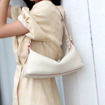 

Genuine leather baguette bag underarm bag ladies shoulder oblique holding shoulder bag first layer cowhide 2020 new