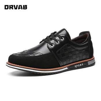 

Split Leather Men Shoes High Quality Lace-Up Men's Leather Casual Shoes Driving Moccasin Brown Black Loafers Formal Dress Flats