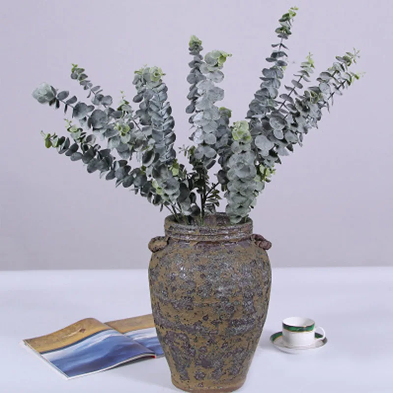 2 шт., искусственные растения, лист эвкалипта, свадебное украшение, домашнее растение, настенный искусственный цветок в бутылке
