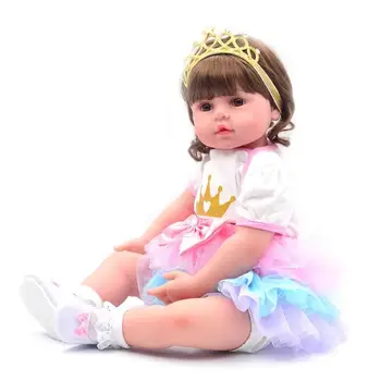 

48cm Newborn Baby Simulation Doll Soft Children Reborn Doll Toy girl Emulated Doll Kid Birthday Gift Kindergarten Props handmade