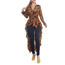 *#Best Price Plus Size Women Blouse Spring Autumn Bohemian Printed Top Irregular Hem Shirt Female V-Neck Casual Ruffles Long Sleeve Tunic D30 *#Best Price Plus Size Women Blouse Spring Autumn Bohemian Printed Top Irregular Hem Shirt Female V-Neck Casual Ruffles Long Sleeve Tunic D30