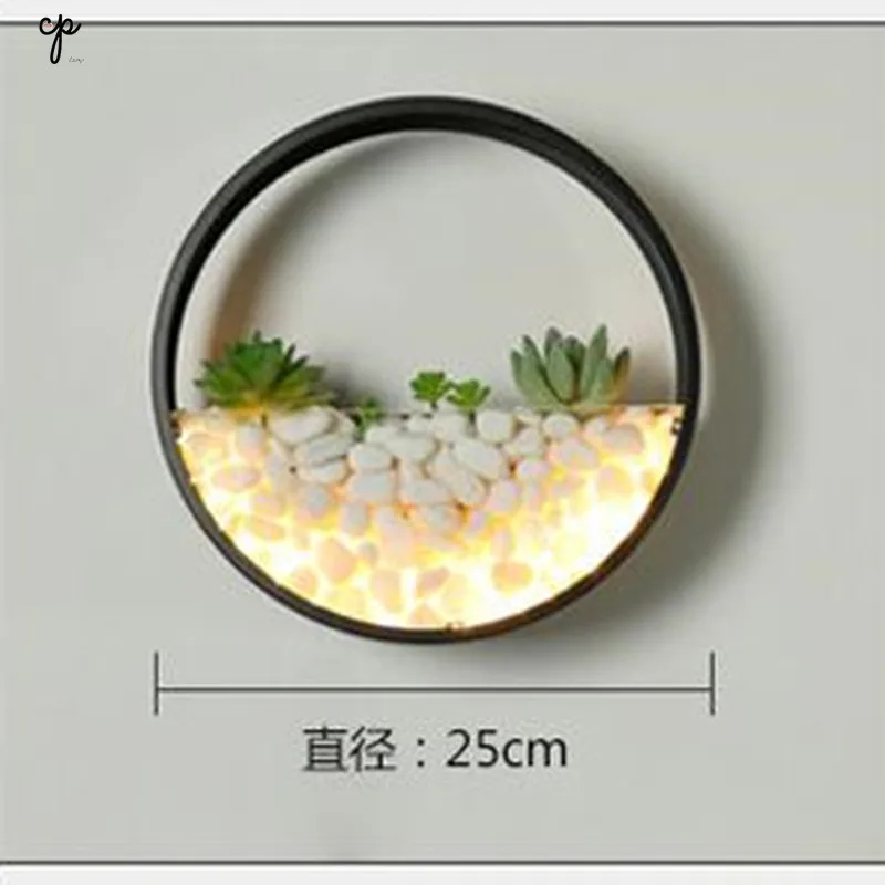 Iron Wall Lamp Bedside Living Room Bedroom Round Led Lamp Creative White Black Decoration Lamp Stone Lamp Wall Light Wall Sconce