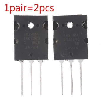 

1pair 2SA1943 2SC5200 TO-3PL Silicon NPN + PNP Audio Amplifier Transistor