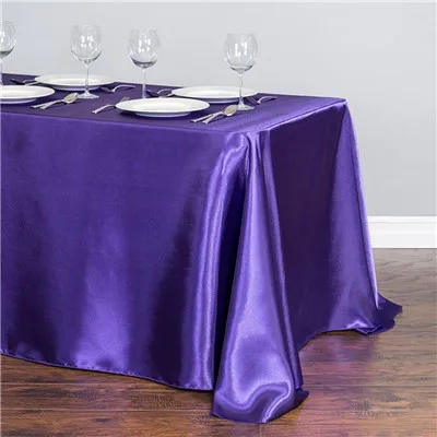 1 шт., атласная скатерть, скатерть для стола, скатерть для дня рождения, свадьбы, банкета, праздника, вечерние украшения - Цвет: purple