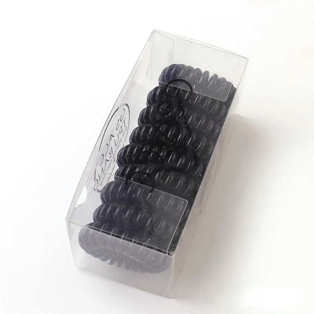 dark 9pcs Новое Поступление Женское кольцо для волос с коробкой резинка для волос женский бант аксессуары для волос карамельный цвет резинка - Цвет: dark 9pcs