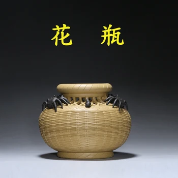 

Yixing purple sand ore mud crab pot vase decoration