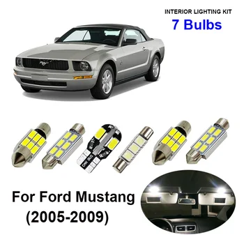 

7pcs White Canbus Car Accessories LED Interior Light Bulbs Kit For 2005-2009 Ford Mustang Map Trunk Door License Plate Lamp
