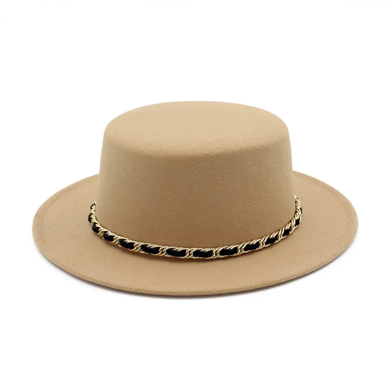 Осенняя и зимняя одноцветная шляпа с полями, шляпа для путешествий, шляпа-федора, джаз, Панама, шляпы для женщин и девушек 29