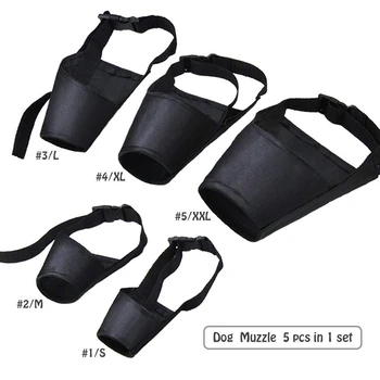 

New Dog Muzzles Suit,5PCS Adjustable Dog Mouth Cover Anti-biting Barking Muzzles for Small Medium Large Extra Dog