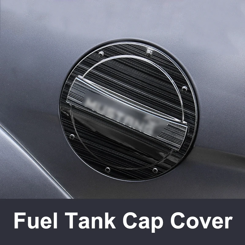 QHCP Fuel Tank Covers Gas Lid Filler Cap Exterior Parts Tank Cap Cover Stainless Steel For Ford Mustang