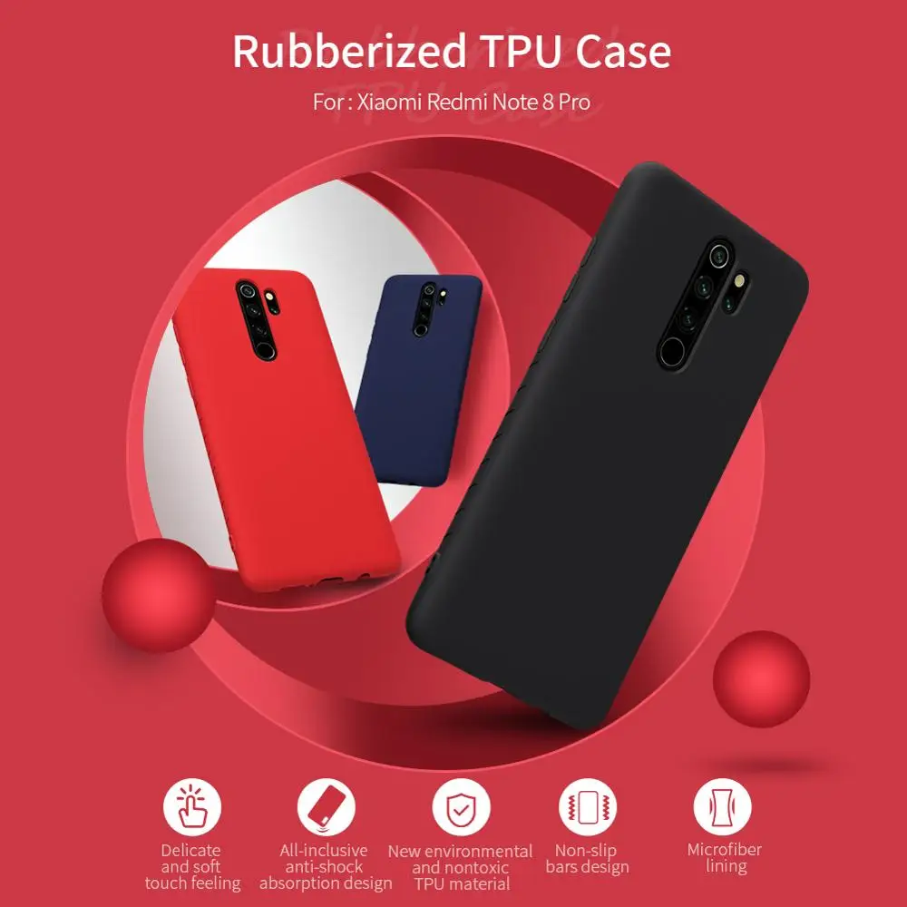 

Redmi Note 8 Pro case TPU cover, original NILLKIN rubber wrapped case for Xiaomi Redmi Note 8 Pro mobile phone bags