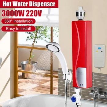 

3000W Mini Electric Water Heater Instant Electric Indoor Shower Tankless Water Heater Kitchen Bathroom Bathroom Water Heating