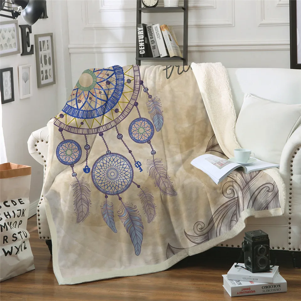 Постельные принадлежности Outlet Dreamcatcher коллекция шерпа одеяло Цветочный шикарный плюшевый плед на диван богемный Тонкий Стёганое одеяло Мандала постельные принадлежности