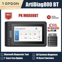 Topdon artidiag800 bt bluetooth obd2 scanner ferramentas automáticas todos os sistemas ferramenta de diagnóstico do carro dpf egr immo pk autel mk808bt mk808