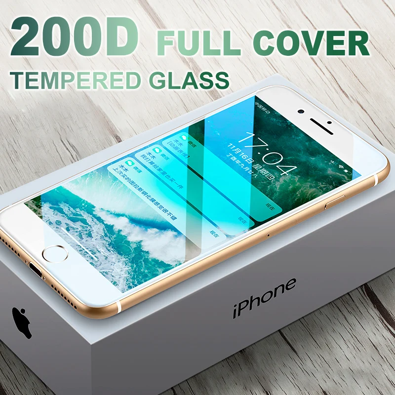 200D полное покрытие, защитное закаленное стекло для Iphone 7 8 Plus, Защитное стекло для экрана для Iphone 6 6s Plus, защитная пленка