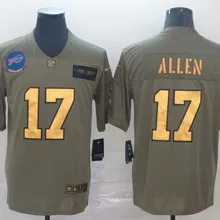 Buffalo Высокое качество Мужские Josh Allen Bills Джерси оливковое/золотое