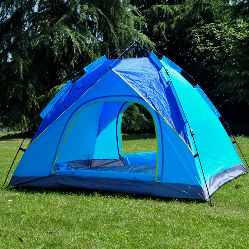 

Camping Tent Durable Outdoor 3-4 People Fully Automatic Hydraulic Pole Double Door Automatic Big Space Tents