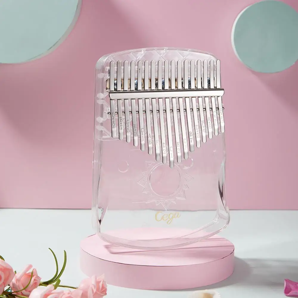 17 прозрачный хрустальный ключ Kalimba Mbira полный инструмент для тела Блоха пианино Африканский Carinba Высокое качество Abs палец пианино - Цвет: Hot Pink