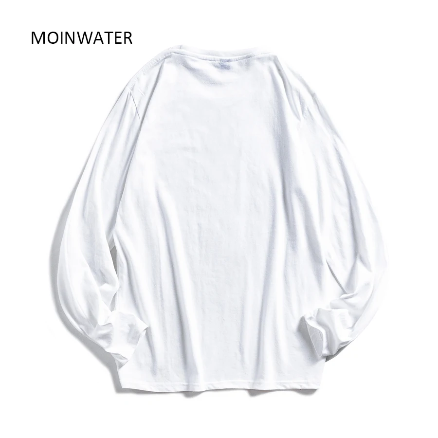 MOINWATER женские футболки с круглым вырезом и длинными рукавами белые хлопковые