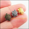40Pcs Retro Tibetan Silver Tone Gold Antiqued Bronze Color Chinese Knot Spacer Beads Charms 7x10mm ► Photo 1/3