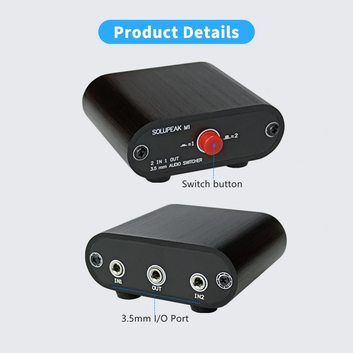 2 port 3 5mm stereo audio switch aux source input signal speaker