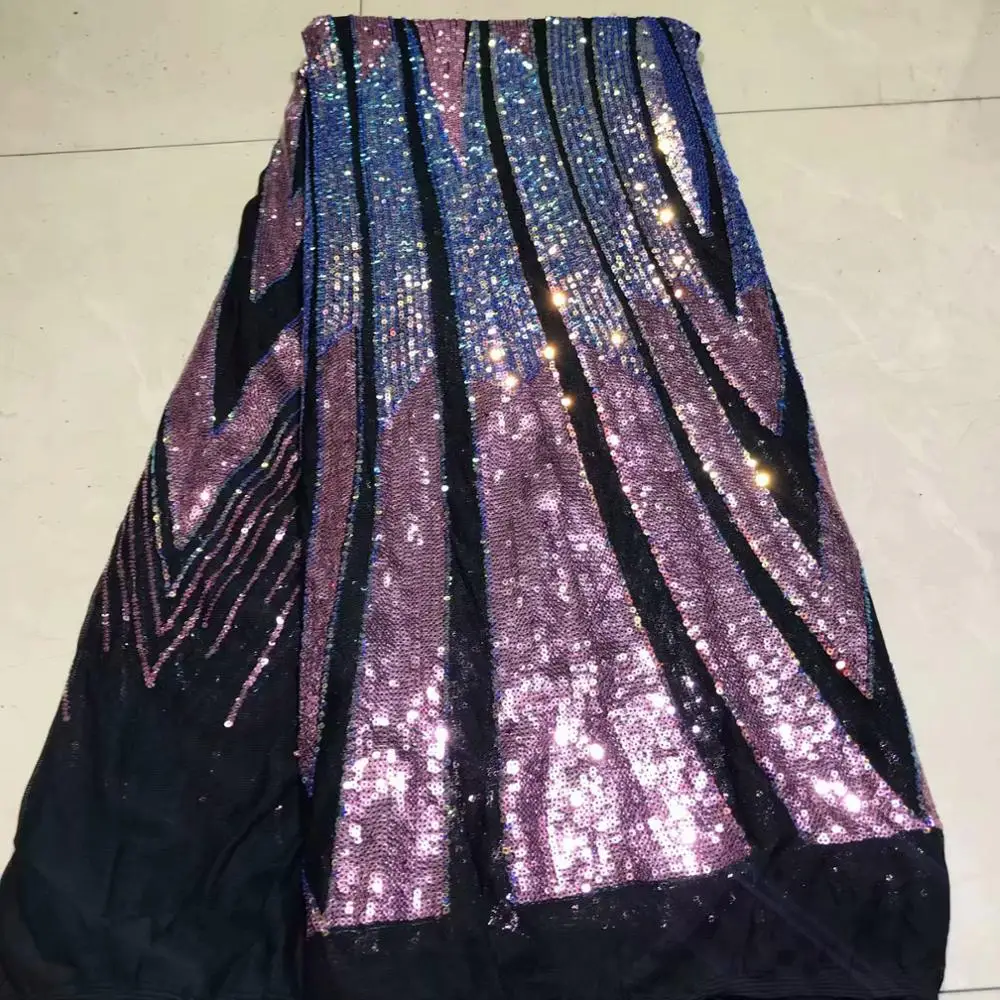 French Net Lace Fabric 2019 Latest African Guipure With Embroidery Mesh Tulle pink Cord Sequins Fwd7-17 | Дом и сад