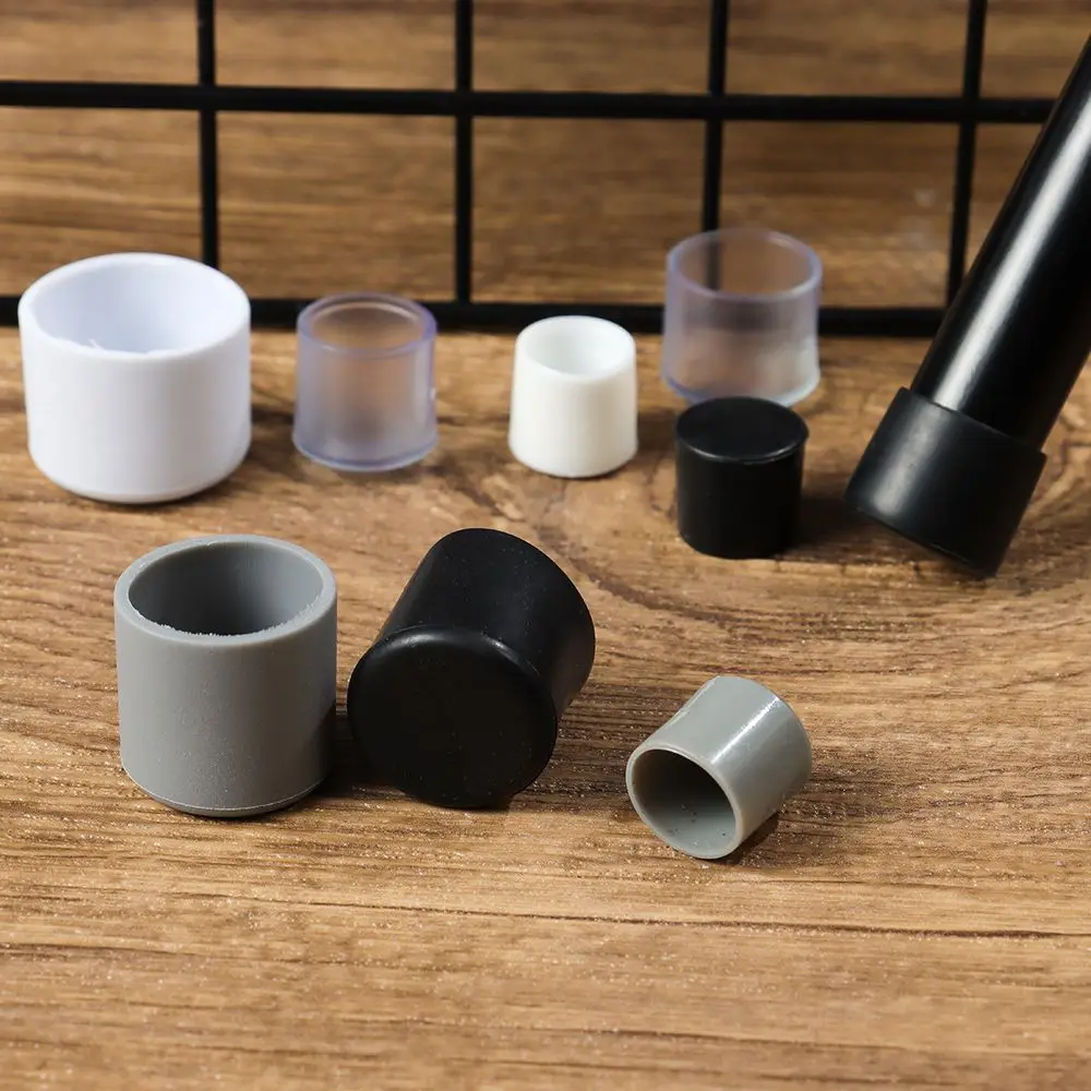 10Pcs/Set New Round Bottom Chair Leg Caps Plastic Pipe Cover Silicone Pads Non-Slip Covers Furniture Feet Floor Protectors