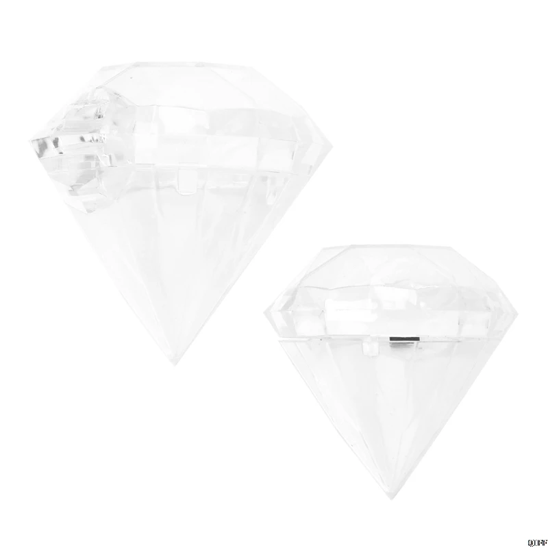 

Wedding Party Home Clear Diamond Shape Transparent Plastic Candy Box Favor Decor