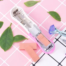 1000 шт./лот, домашний школьный стационарный 24/6 металлический степлер для степлеров, офисные поставки, розовое золото, скобы, Размер 12#, коробка для скрепок