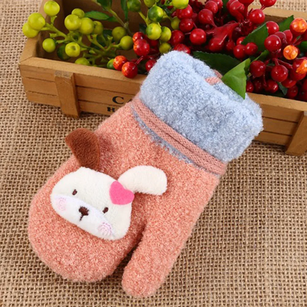 Toddler Baby Cartoon Rabbit Gloves Cute Thicken Cartoon Hot Girls Boys Of Winter Warm Gloves Mittens Christmas Gifts Kids M840