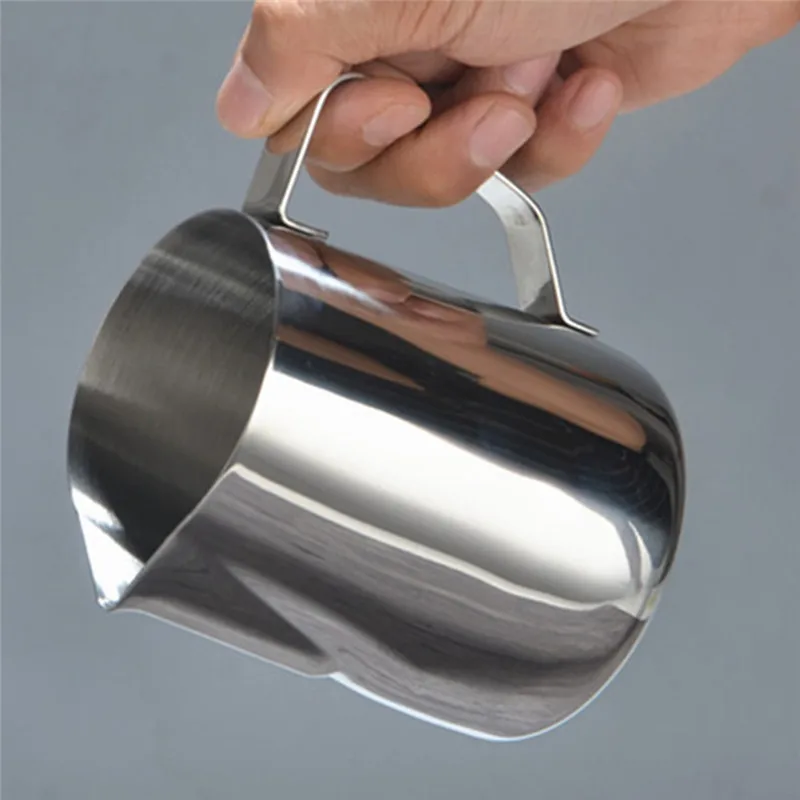 

Stainless Steel Milk Frothing Jug Coffee Pitcher Pull Flower Cup for Making Espresso Cappuccino 350ml 600ml Milk Jug Coffee Pot